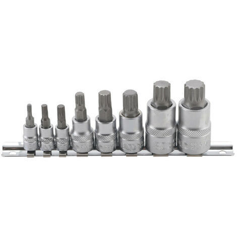 Jeu de douilles à embouts BGS TECHNIC pour XZN - denture multiple M4/M16 - 8 pcs - 5105