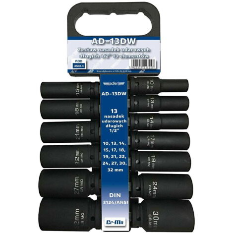 Jeu de douilles à impact Adler 3510.4 13 unités