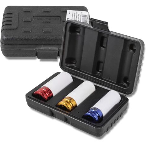 Jeu de douilles à impact ROCKFORCE 1/2" pour jantes en alliage, jeu de 3 éléments, hexagone