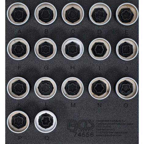 Bgs Technic – Jeu de douilles pour écrous antivol jantes Land Rover – 17 douilles – Entraînement hexagonal 17 mm – Kit professionnel