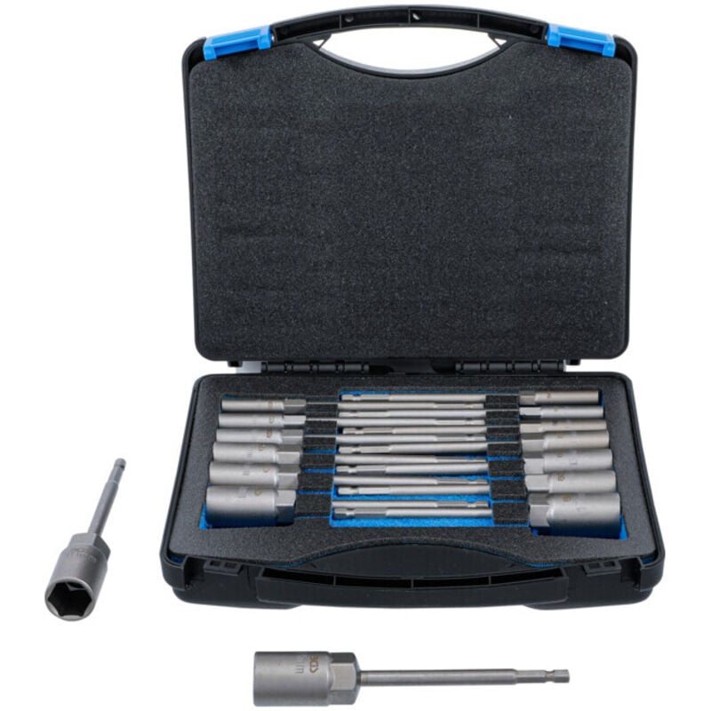 Jeu de douilles à choc, six pans extra longues 6,3 mm (1/4') pour perceuses 5,5 - 19 mm 15 pièces