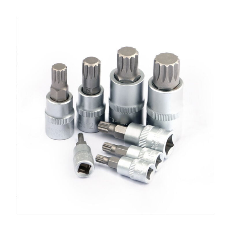 Ensoleille - Jeu de douilles Denture multiple 8 Pièces M4-M16 Douille Clés Outil Kit