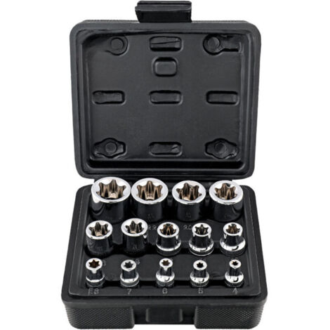 Jeu de douilles E Torx 14 pièces, ensemble combiné d'outils de réparation automobile E4-E24