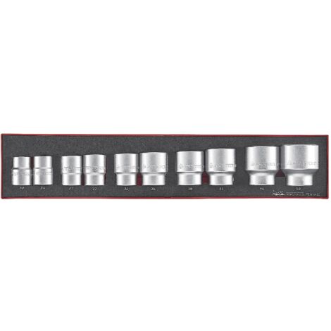 Jeu de douilles Foamx4 tray 3/4'' 22-50 mm 6 pans 10 pièces Teng Tools TEX3410