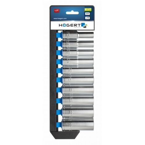 Jeu de douilles Hogert HT1A888 10-24 mm 10 unités