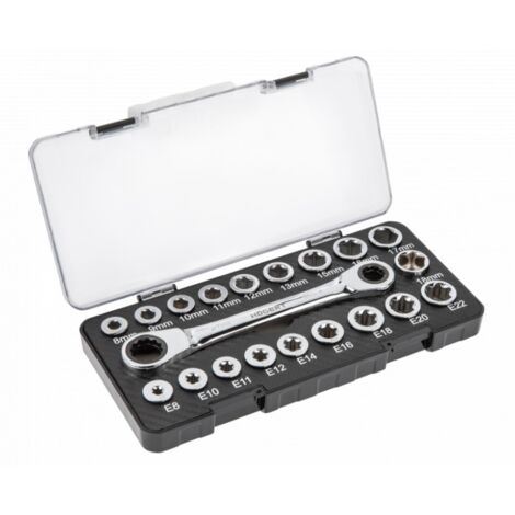 Jeu de douilles Hogert HT1R492 20 unités