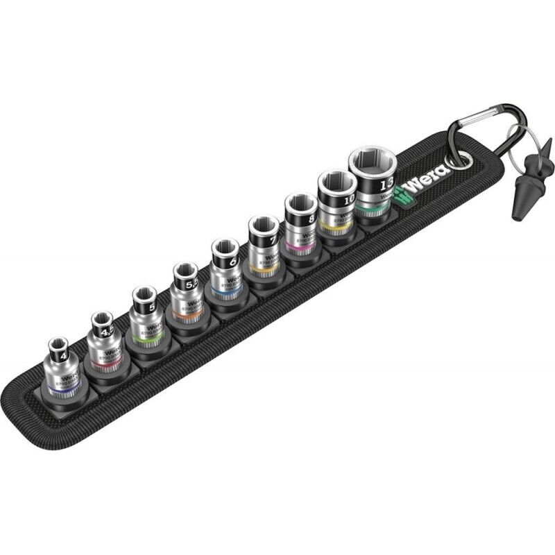 Wera - Set de 9 douilles Zyklop 1/4' avec fonction de retenue Belt a 1