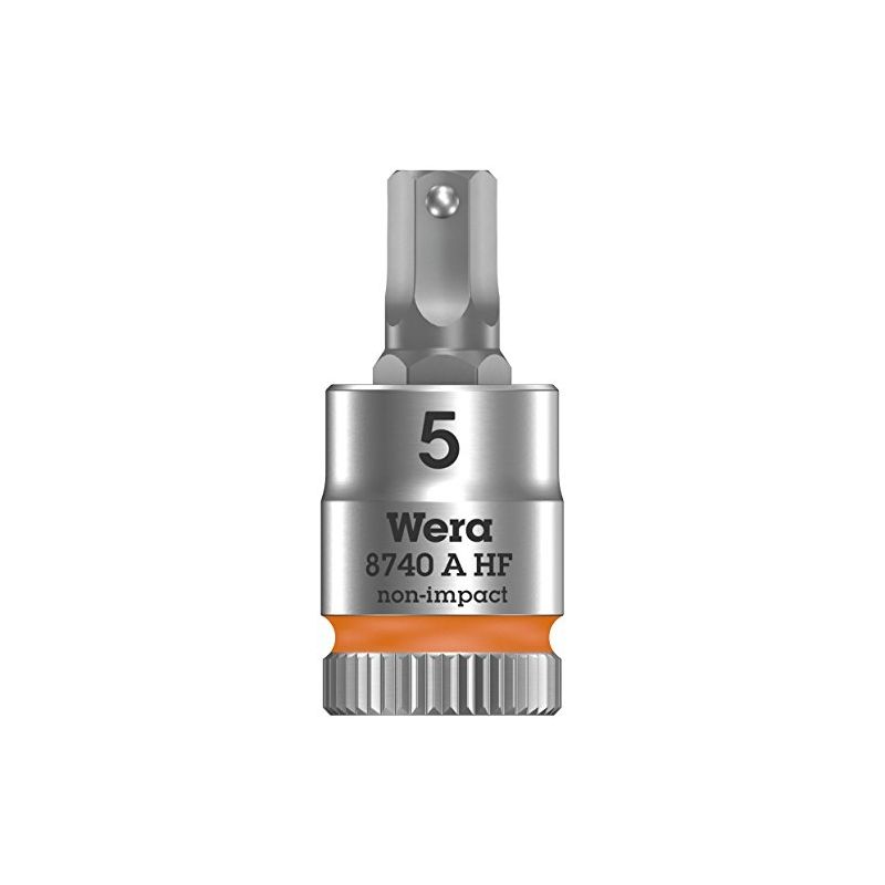 Wera - 05003335001 8740 a hf douille-embout zyklop pour vis à six pans creux, à emmanchement 1/4 avec fonction de retenue, 5, 0 x