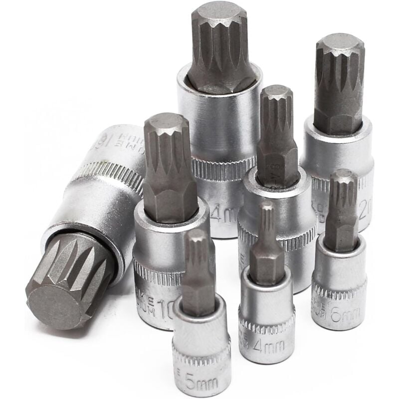 Jusch - Jeu de douilles xzn Denture multiple 8 Pièces M4 - M16