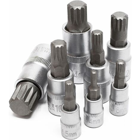 Jeu de douilles XZN Denture multiple 8 Pièces M4 - M16