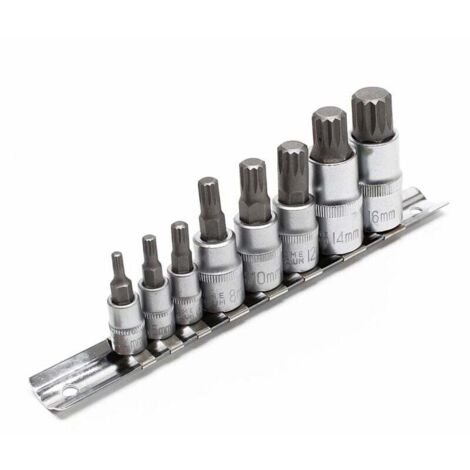 Jeu de douilles XZN Denture multiple 8 Pièces M4 - M16