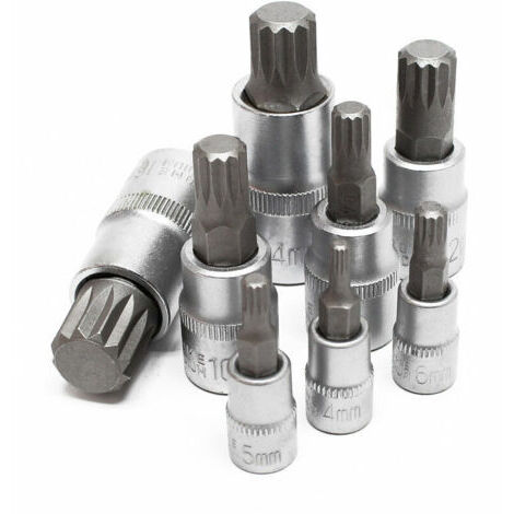 Jeu de douilles XZN Denture multiple 8 Pièces M4 - M16