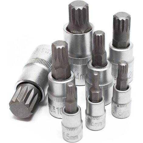 Jeu de douilles XZN Denture multiple 8 Pièces M4 - M16