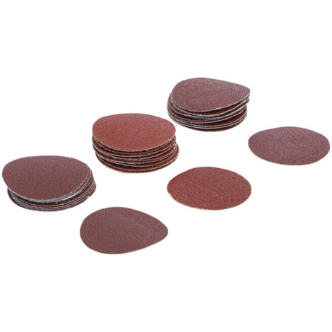 Jeu de feuilles abrasives pour ponçeuse excentrée Ø 50 mm Cal. 60 - 80 - 120 30 pièces BGS
