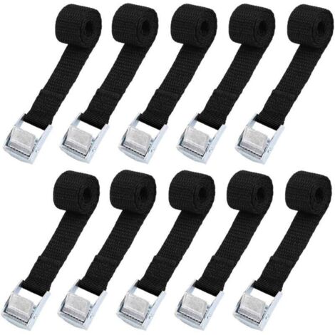 Jeu de fixations de sangles d'arrimage. 10 pièces. 2 × 39cm. pour moto/voiture/vélo. sangles de fixation de porte. charge maximale 500kg
