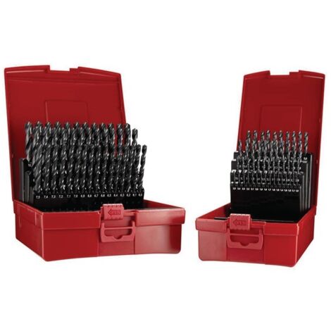 Jeu de Foret hélicoidaux A190 DIN 338 TypN D.1-10x0.1mm HSS 91 unités coffret plastique.DORMER