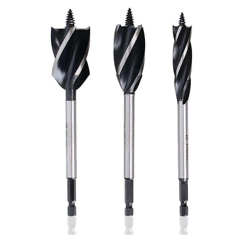 Jeu de forets à tarière hélicoïdale, outil de menuisier à coupe rapide, foret for coupe de bois, combinaison for le travail du bois, 3
