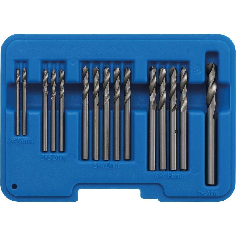 Bgs Technic - jeu de forets de rivets hss 2,4 - 6,4MM 15 pièces bgs 2097