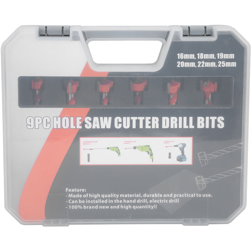 Eosnow - Jeu de forets de scie cloche, filetage allongé, ouvre-trou pour le travail du bois, outils de perage