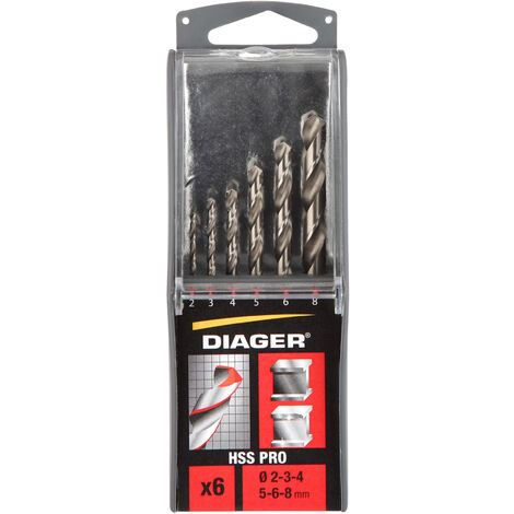 Jeu de forets en métal Diager 700C 2/3/4/5/6/8 mm 6 unités