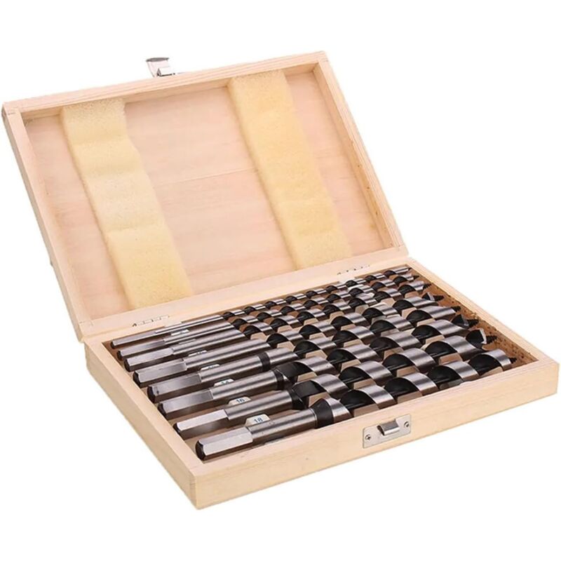 Linghhang - Jeu de forets en spirale de 230mm, 8 pièces, 6/8/10/12/16/18/20mm, adaptés au manche hexagonal en bois, forets longs et profonds pour le