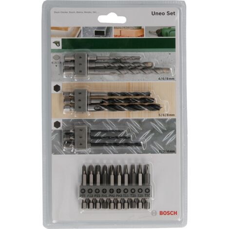 Jeu de forets et d'embouts Uneo Mixed Bosch 19 pièces - 2609256989