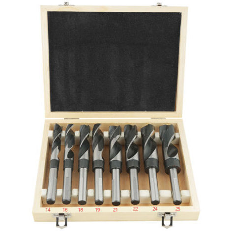 Jeu de forets hélicoïdaux HSS 8 pièces, grand foret industriel traité thermiquement