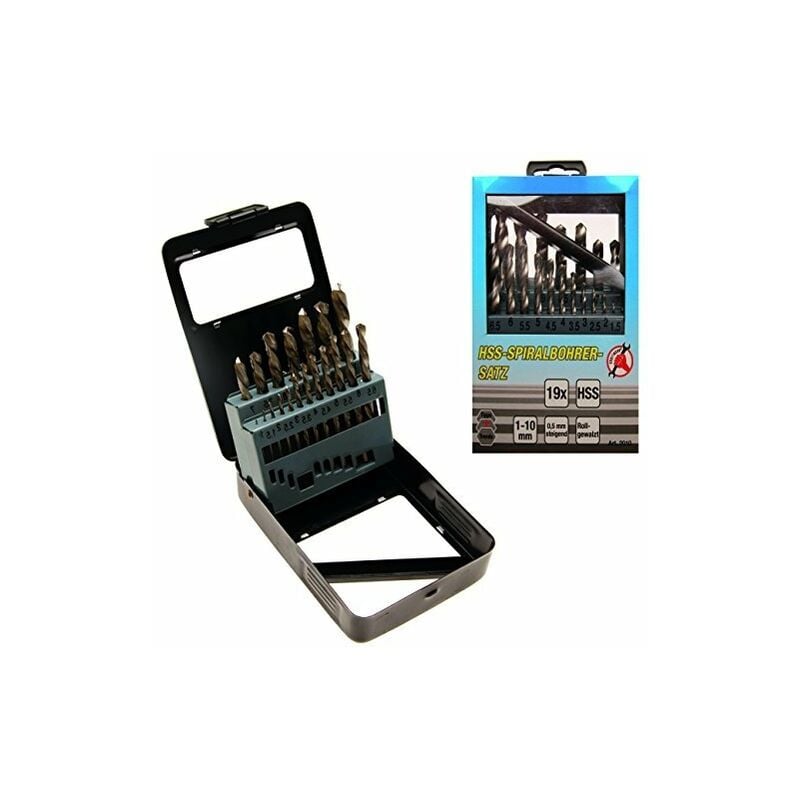 Bgs Technic - bgs - 2101-COFFRET de forets hélicoïdaux-hss 1-10 mm, 19 pièces -