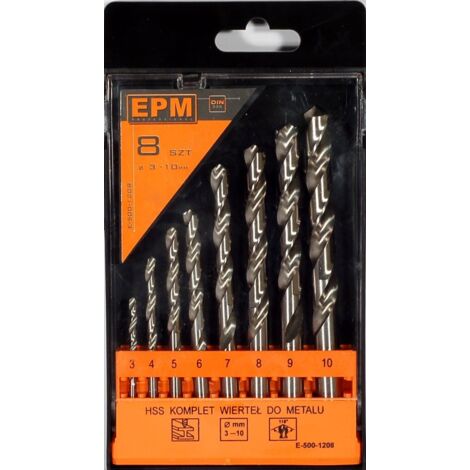 JEU DE FORETS HSS POUR MÉTAL 3-10 MM 8 PIÈCES - E-500-1208