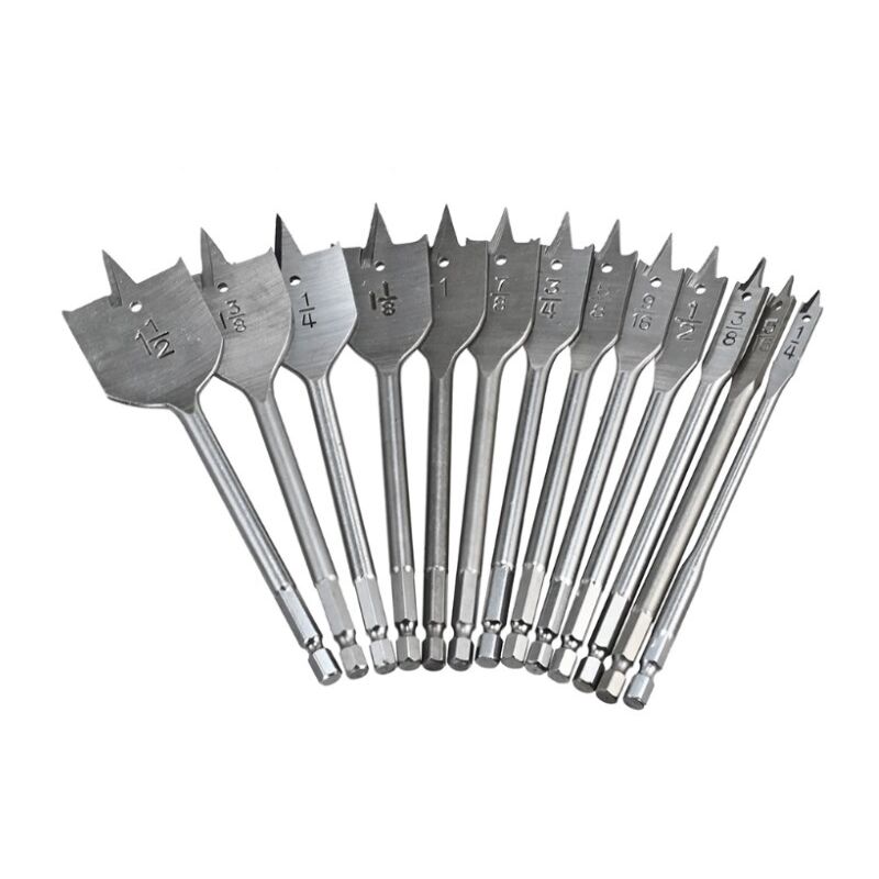 Linghhang - Jeu de Forets Plats 13pcs - Mèches Plates pour Travail du Bois avec Boîte de Rangement