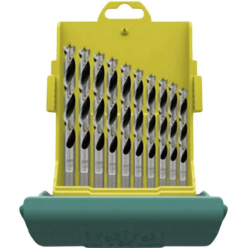 28708 1 Jeu de forets pour le bois 10 pièces 3 mm, 4 mm, 5 mm, 6 mm, 7 mm, 8 mm, 9 mm, 10 mm, 11 mm, 12 mm tige cylindrique 1 set A983981 - Heller