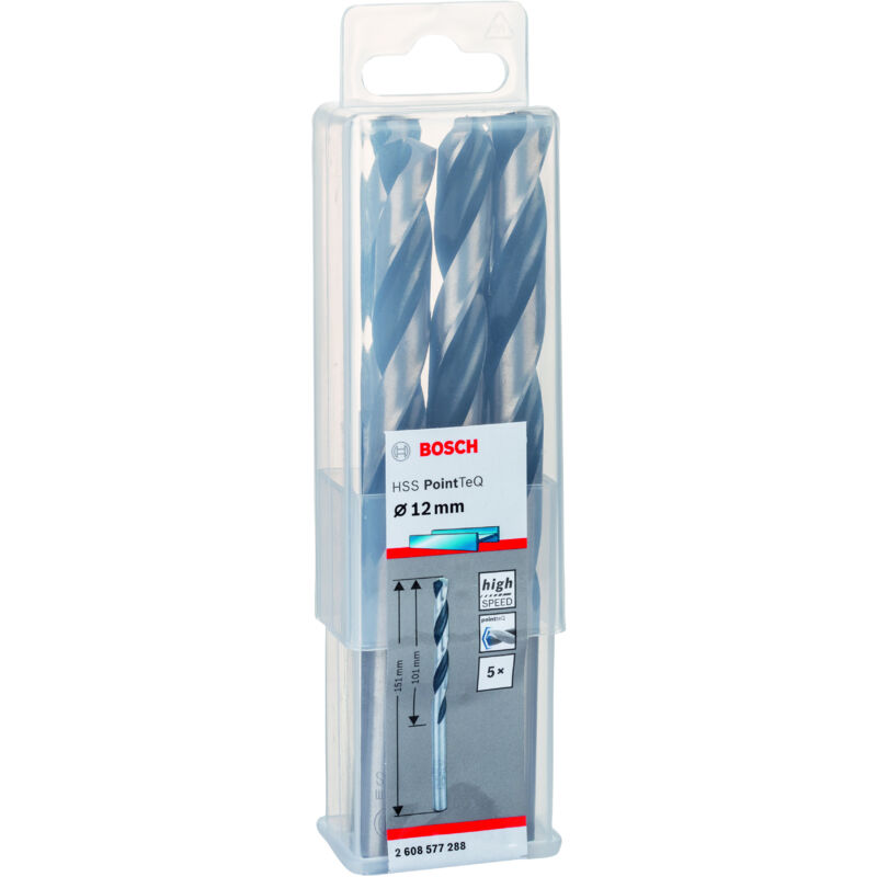 Bosch - Mèche à métaux HSS-RPointTeQ DIN338 12,0x101x151 (5 pièces) 2608577288