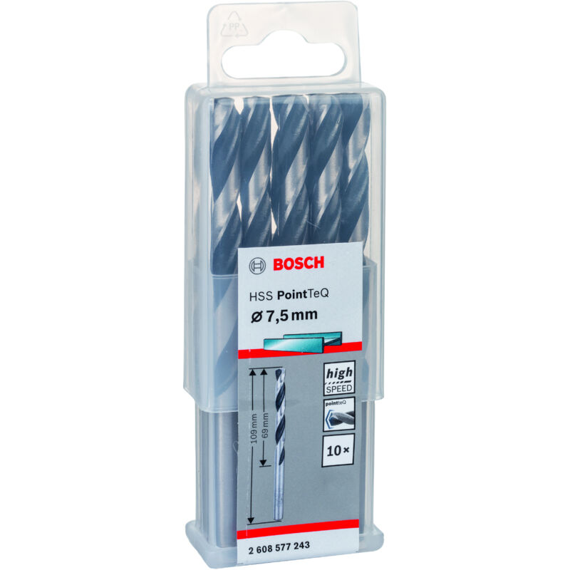 Bosch - Mèche à métaux HSS-RPointTeQ DIN338 7.5 x69x109 (10 pièces) 2608577243
