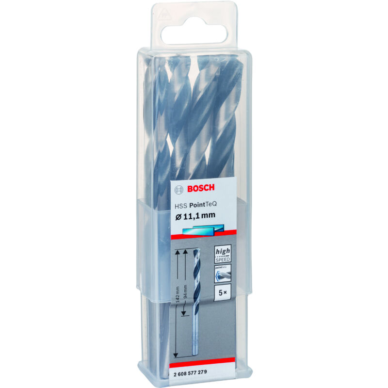 Bosch - Foret à métaux HSS-RPointTeQ DIN338 11,1x94x142 (5 pièces) 2608577279
