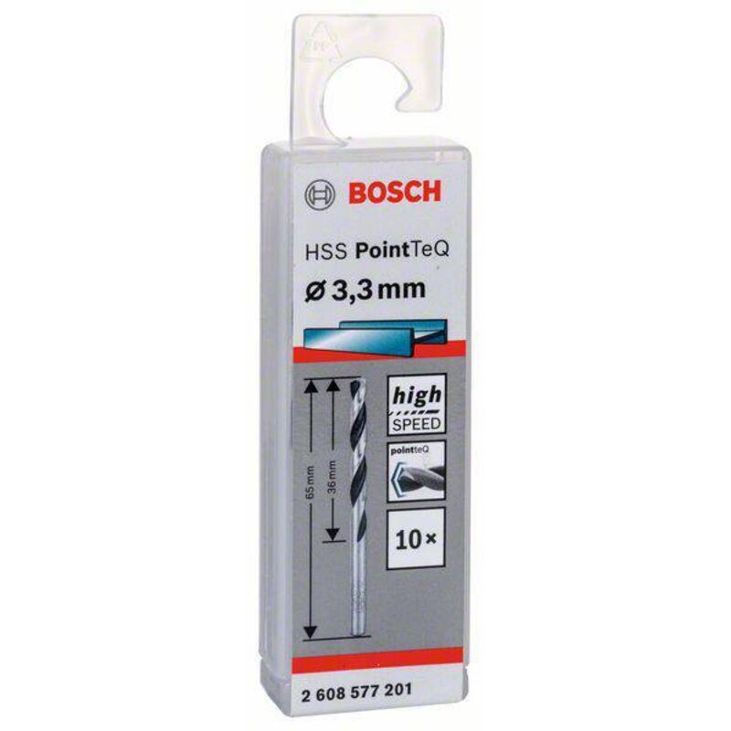 Bosch Foret hélicoïdal HSS PointTeQ 3 3 mm pack de 10 2608577201 - vue 3