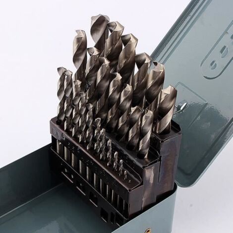 Jeu de forets Professionel 25pc HSS Acier haute vitesse métal 1mm - 13mm avec boîte D0A6F