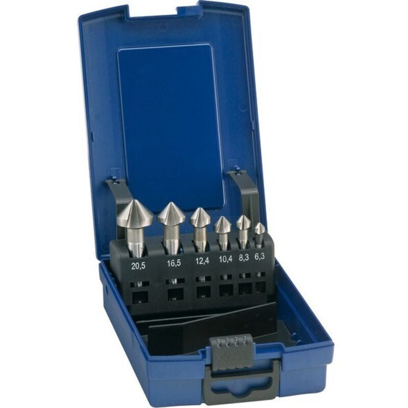 Forum - Jeu de fraises coniques 90°, à chanfreiner et ébavurer, en acier à coupe rapide e, din 335-C, sans revêtement, dans un coffret en plastique