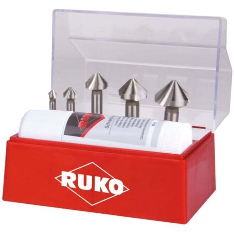 Jeu de fraises coniques à chanfreiner et à ébavurer Ruko DIN 335 forme C 90 degrés HSS pour aluminium