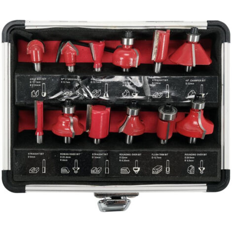 jeu de fraises défonceuse Yato yt-68006 12 pièces aluminium