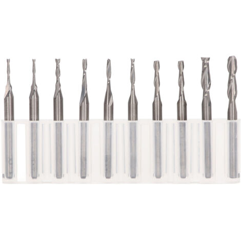 Jeu de Fraises Droites HSS à Bout Plat pour CNC, Mandrin 1.0‑3.175mm, Usinage Bois et Métal