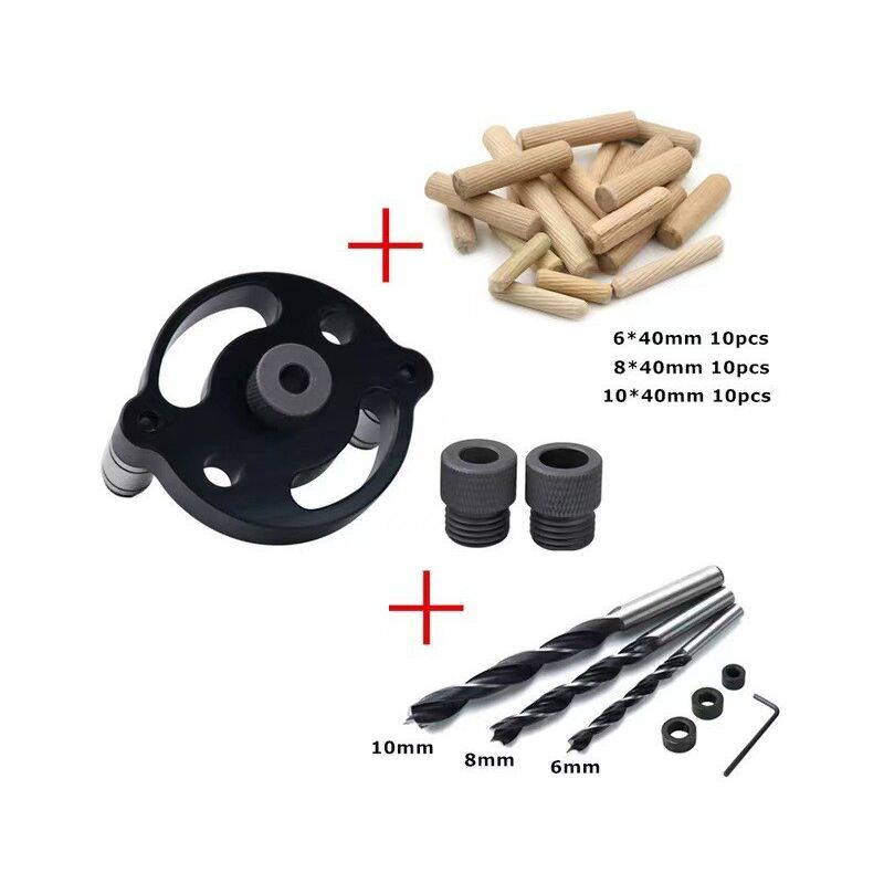 Jeu de gabarits pour goupilles autocentrantes 41 pièces, guide de perçage pour goupilles, guide de perçage de 7 cm pour le travail du bois, hêtre