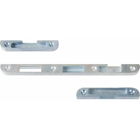 Vachette – Gâche pour crémone 16mm – Réversible pour serrure à larder – Finition zingué blanc – Largeur 16mm, Hauteur 230mm – 16705000