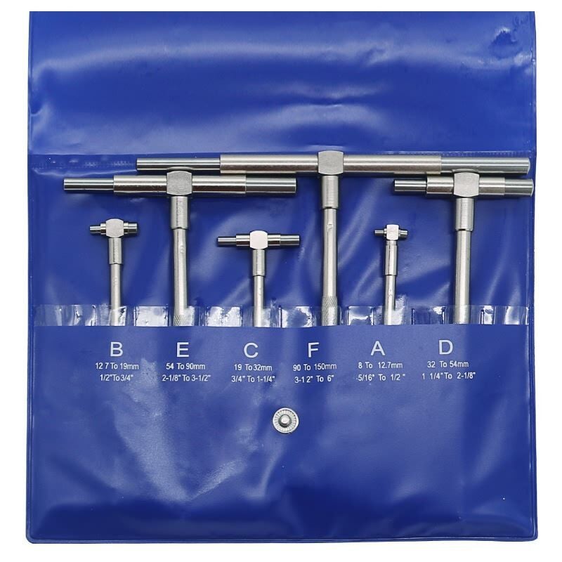 Ayyqh - Jeu de Jauges Télescopiques Micrometre Interieur Jauge Interne- 6 pièces Jauge Télescopique de Diamètre Intérieur Réglable, 8-150mm