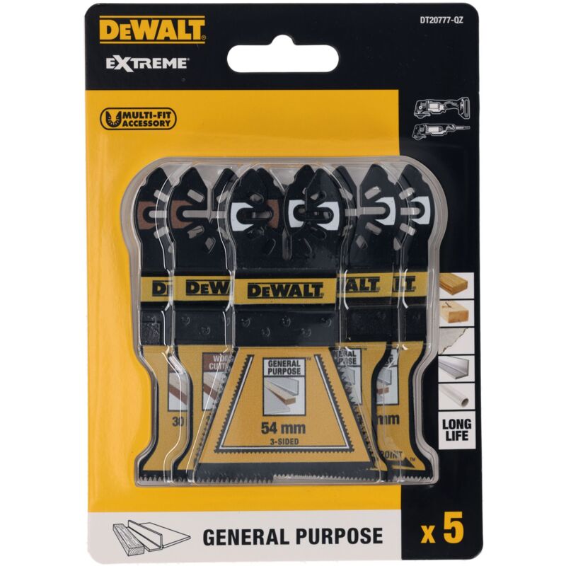 Dewalt - Jeu de lames de scie BiM Multi Tool 5 pièces, DT20777