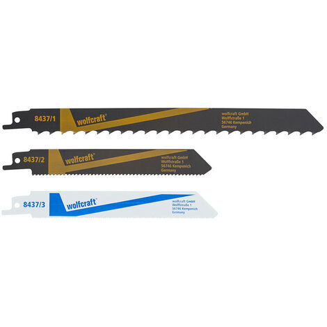 Jeu de lames de scie sauteuse Wolfcraft 8437000 3 unités