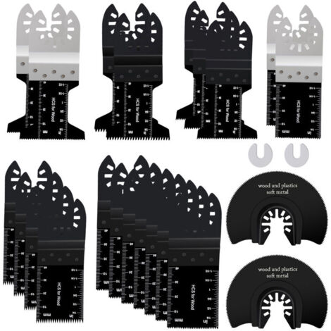 Jeu de lames oscillantes 22 pièces avec 2 joints à pince en C, ensemble oscillant universel pour le travail du bois