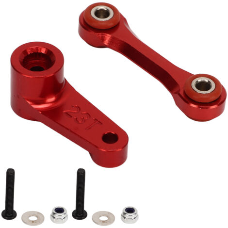 Jeu de leviers de servo en alliage d'aluminium, 23T, facile à remplacer pour servomoteurs RC, compatible ARRMA 1/7 et 1/8, couleur rouge.