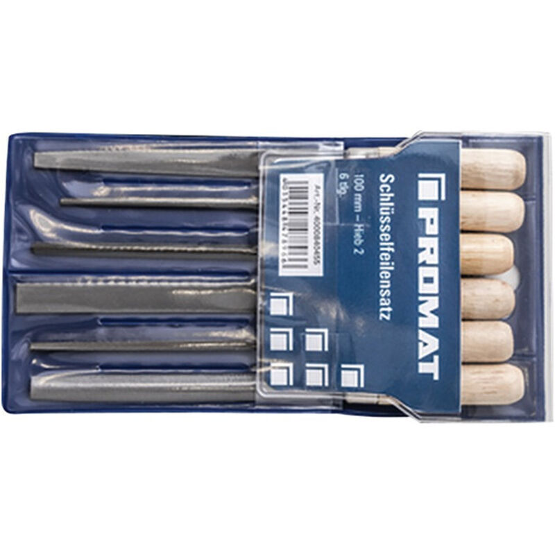 Promat - Jeu de limes clé longueur 100 mm coupe 2 hêtre