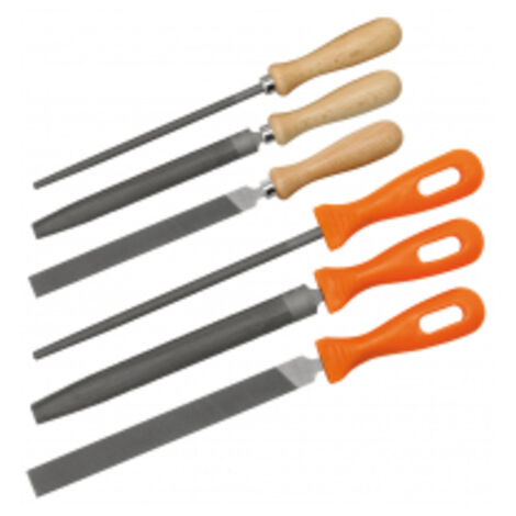 Jeu De 4 Limes Perel Pour Acier - 20 Cm, Formes Plate, Ronde, Demi-ronde, Triangulaire, Poignée Confort