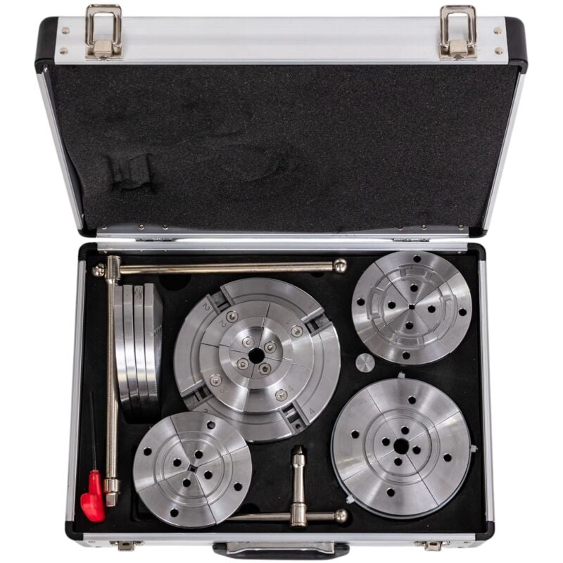Ensemble mandrin à bois professionnel à 4 mors ø 146 mm M33x3,5 Mw-tech KPS146